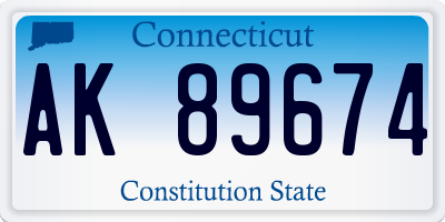 CT license plate AK89674