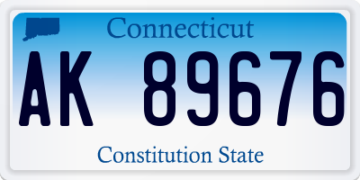 CT license plate AK89676