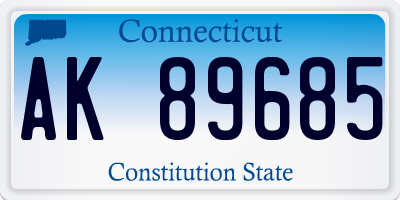 CT license plate AK89685