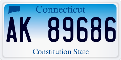CT license plate AK89686