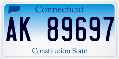 CT license plate AK89697