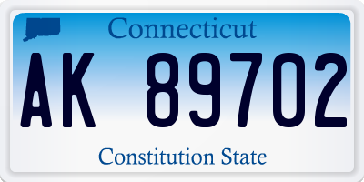 CT license plate AK89702