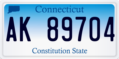 CT license plate AK89704