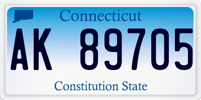 CT license plate AK89705