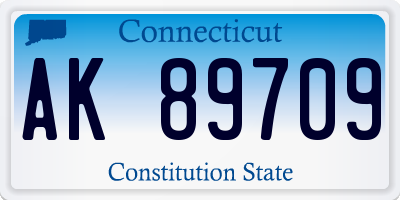 CT license plate AK89709