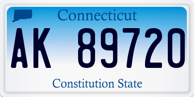CT license plate AK89720
