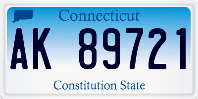 CT license plate AK89721