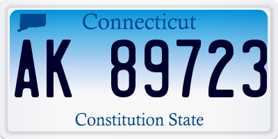 CT license plate AK89723