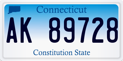 CT license plate AK89728