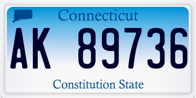 CT license plate AK89736