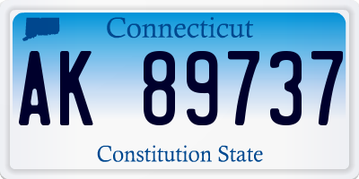 CT license plate AK89737