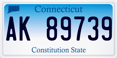 CT license plate AK89739