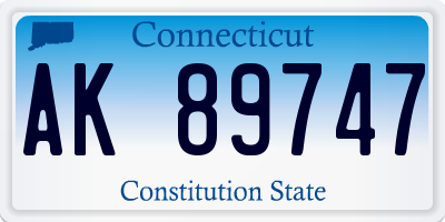 CT license plate AK89747