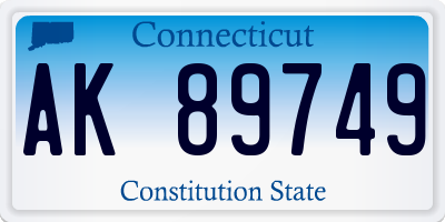 CT license plate AK89749