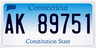 CT license plate AK89751