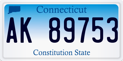 CT license plate AK89753