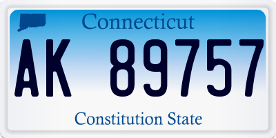 CT license plate AK89757