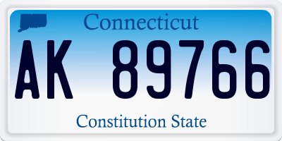 CT license plate AK89766
