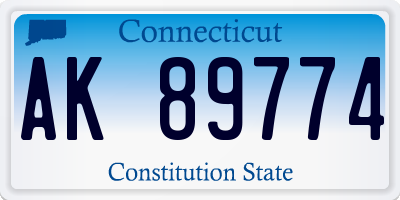 CT license plate AK89774