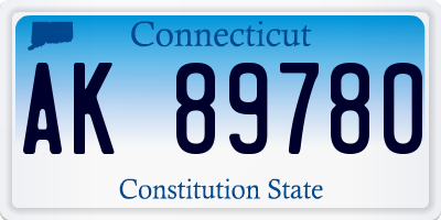 CT license plate AK89780