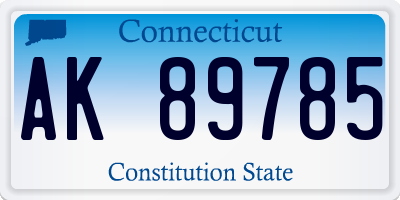 CT license plate AK89785