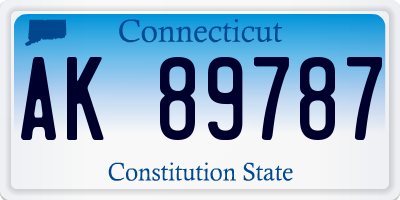 CT license plate AK89787