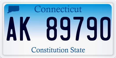 CT license plate AK89790