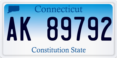 CT license plate AK89792