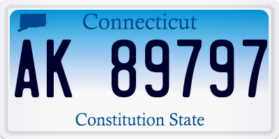 CT license plate AK89797
