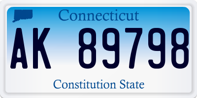 CT license plate AK89798