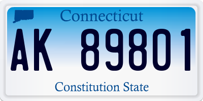 CT license plate AK89801
