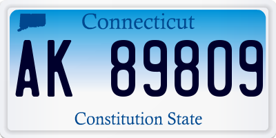 CT license plate AK89809