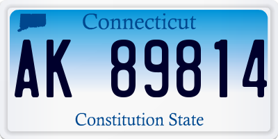 CT license plate AK89814