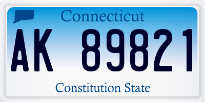 CT license plate AK89821