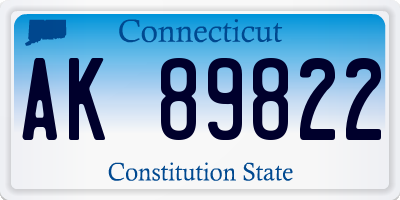 CT license plate AK89822
