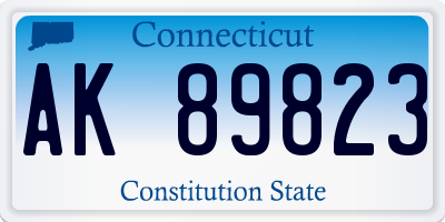 CT license plate AK89823