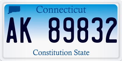 CT license plate AK89832