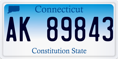CT license plate AK89843