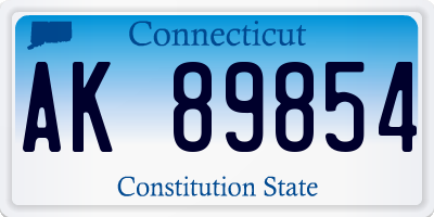 CT license plate AK89854