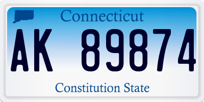 CT license plate AK89874