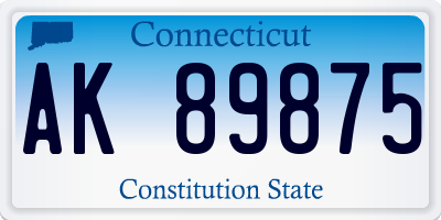 CT license plate AK89875