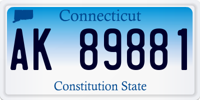 CT license plate AK89881