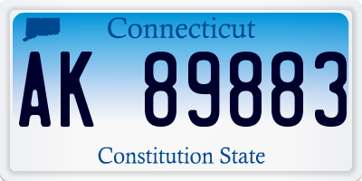 CT license plate AK89883