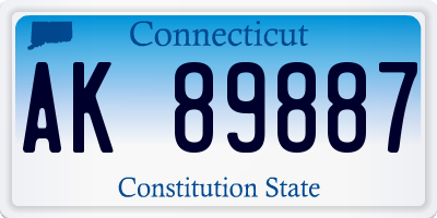 CT license plate AK89887