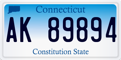 CT license plate AK89894
