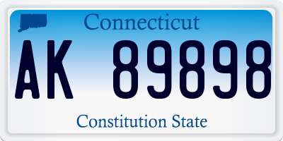 CT license plate AK89898
