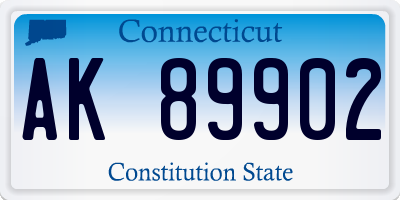 CT license plate AK89902