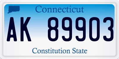 CT license plate AK89903