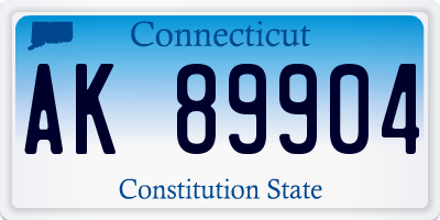 CT license plate AK89904