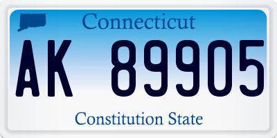 CT license plate AK89905